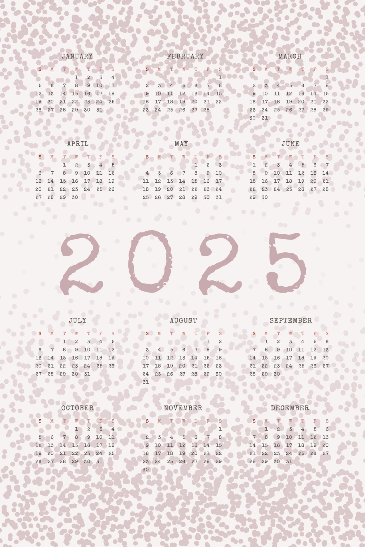 2025 calendar with typewritten text and textures noise 4684158 Vector