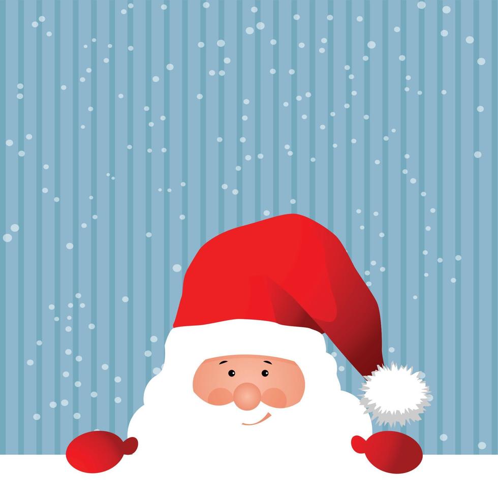 Santa Claus holding Banner with Space for Your Text Vector illustration.