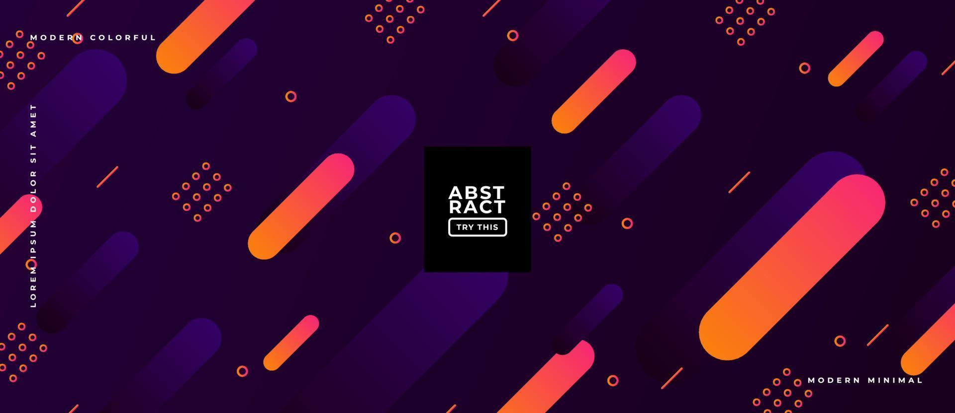 Purple abstract background memphis geometric shapes. Dynamic shapes composition. vector