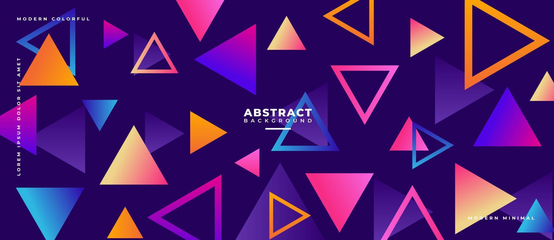 Colorful moving geometric gradient triangle futuristic memphis style abstract background. vector