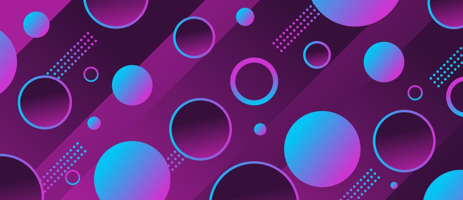 Dynamic geometric neon, blue, purple gradient circle animated abstract background. vector