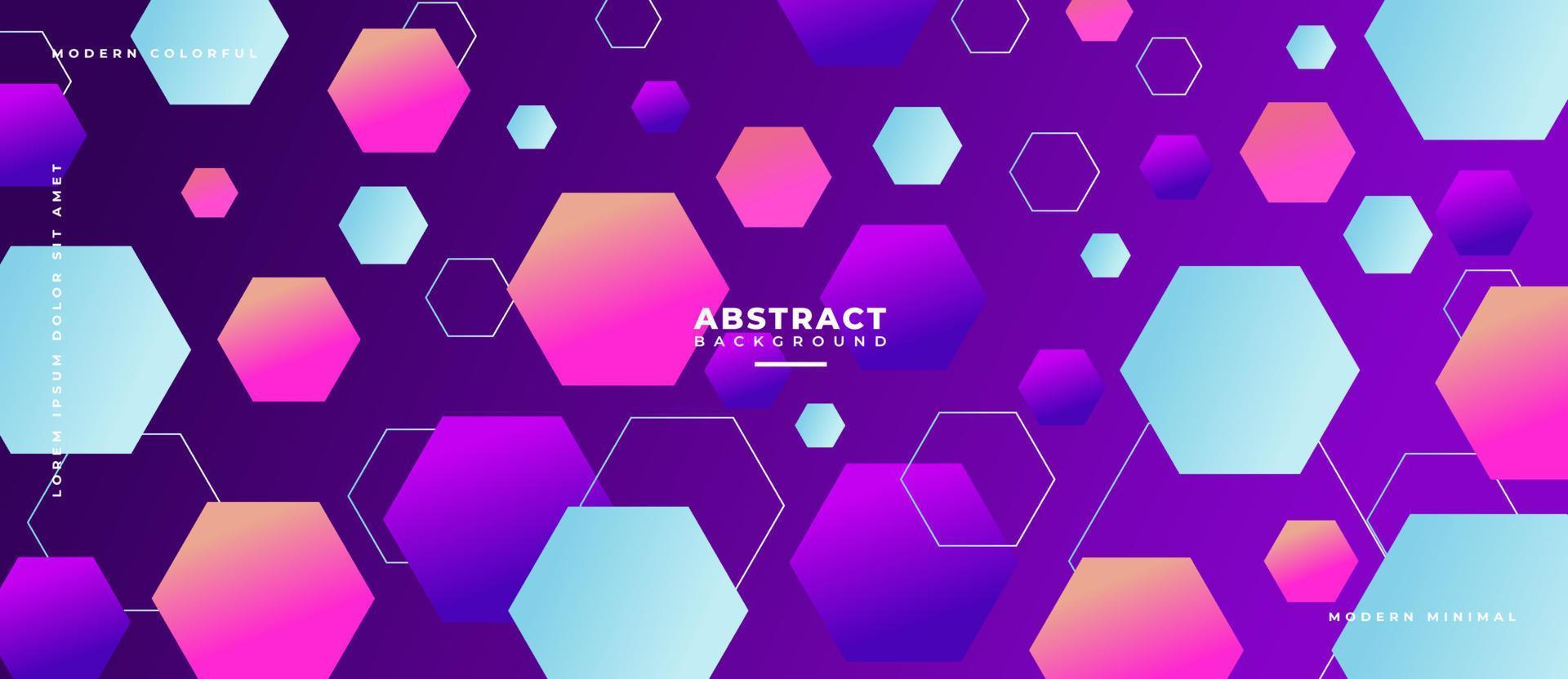 Colorful gradient geometric hexagon shape futuristic abstract