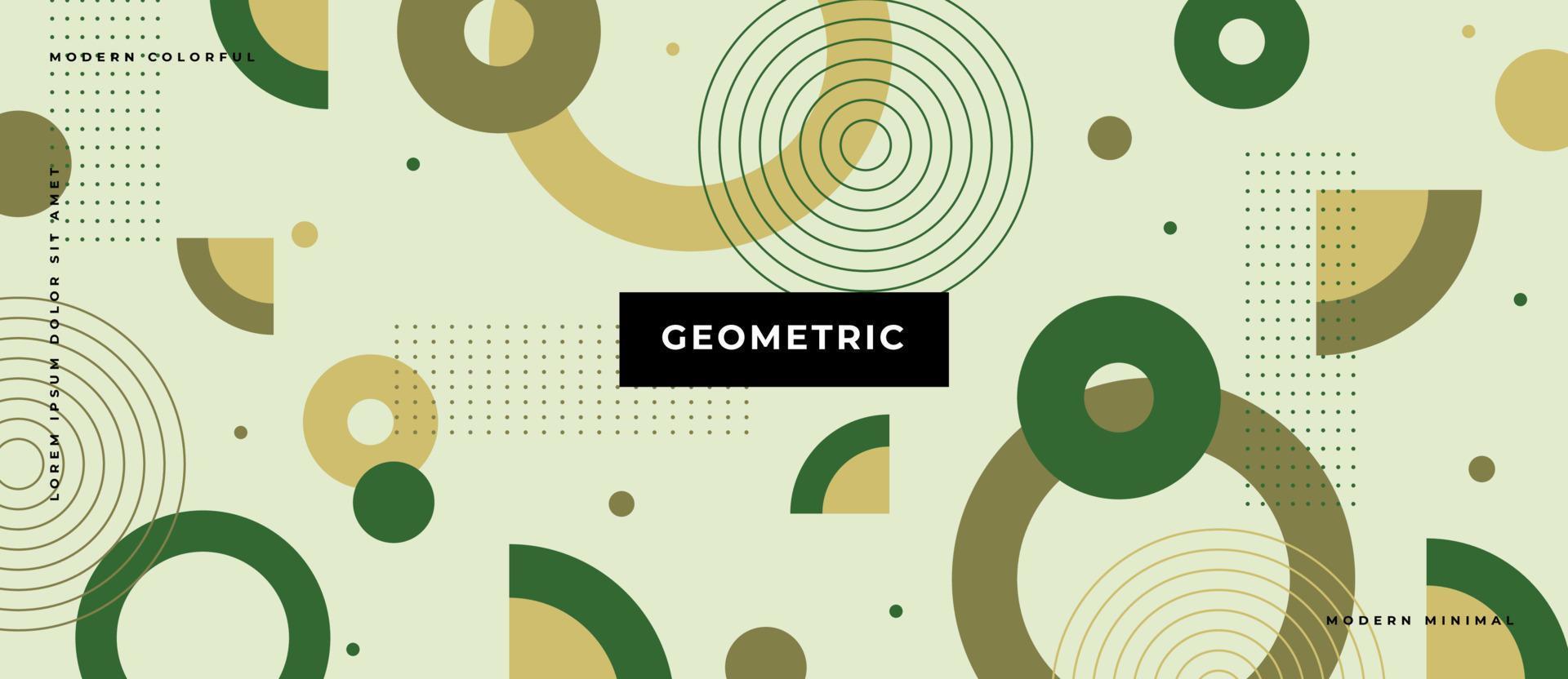 Flat pastel circle shape, line geometric seamless pattern pastel background in Memphis style illustration. vector