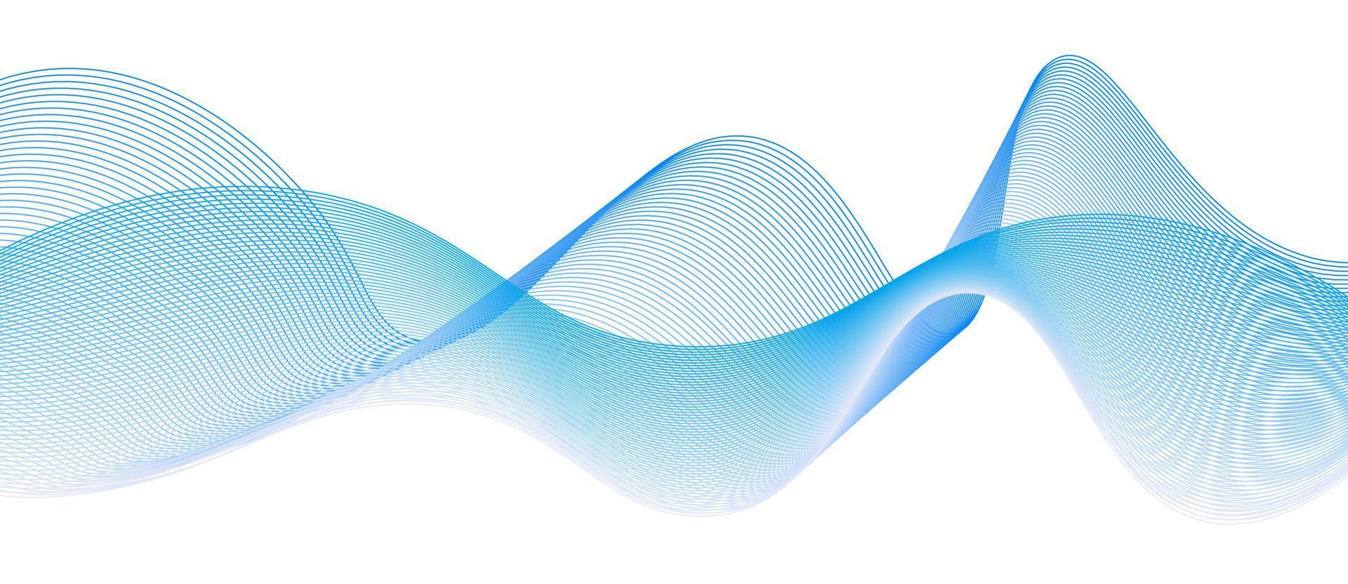 Abstract colorful wave lines flowing isolated on white background for vector design elements in concept of sound, music, technology, science.