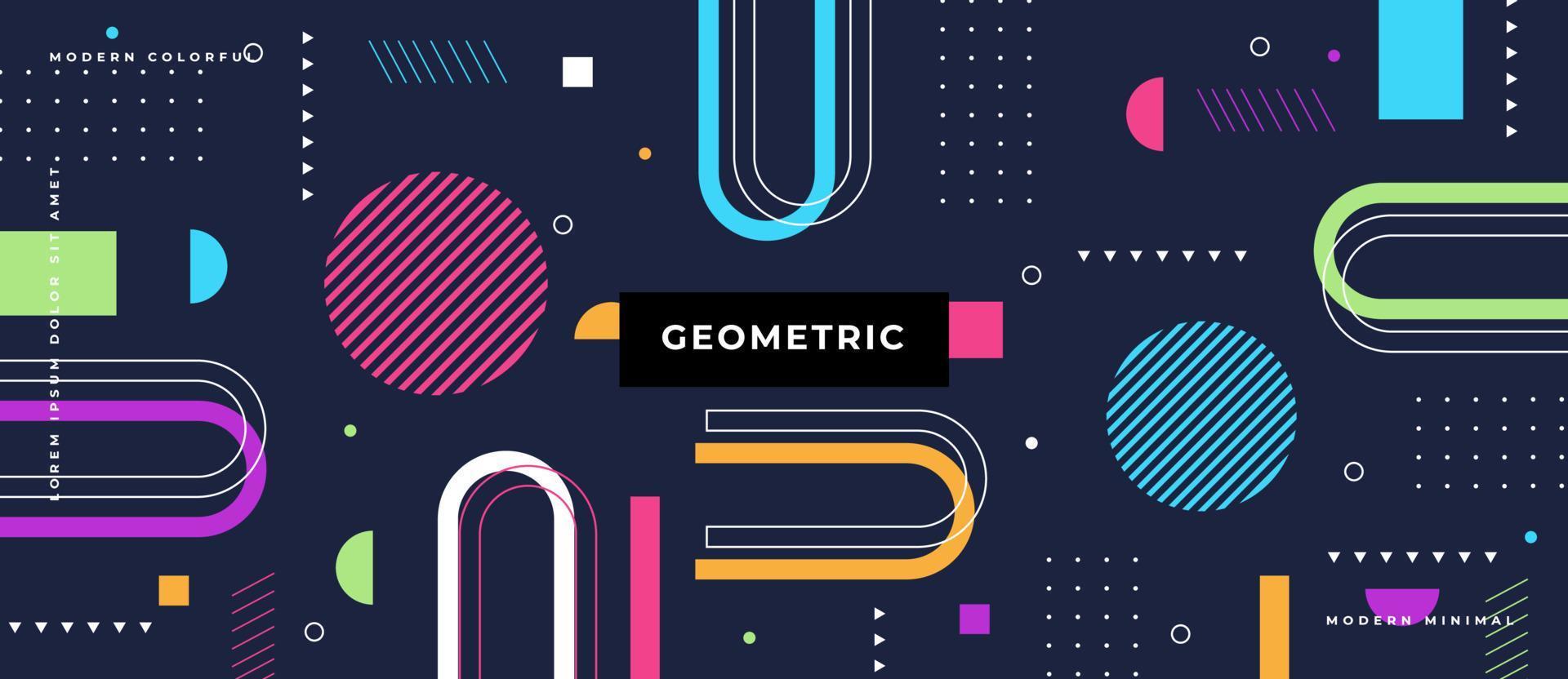 elemento de forma en estilo moderno. vector patrón geométrico. geométrico plano colorido. estilo minimalista geométrico de memphis.