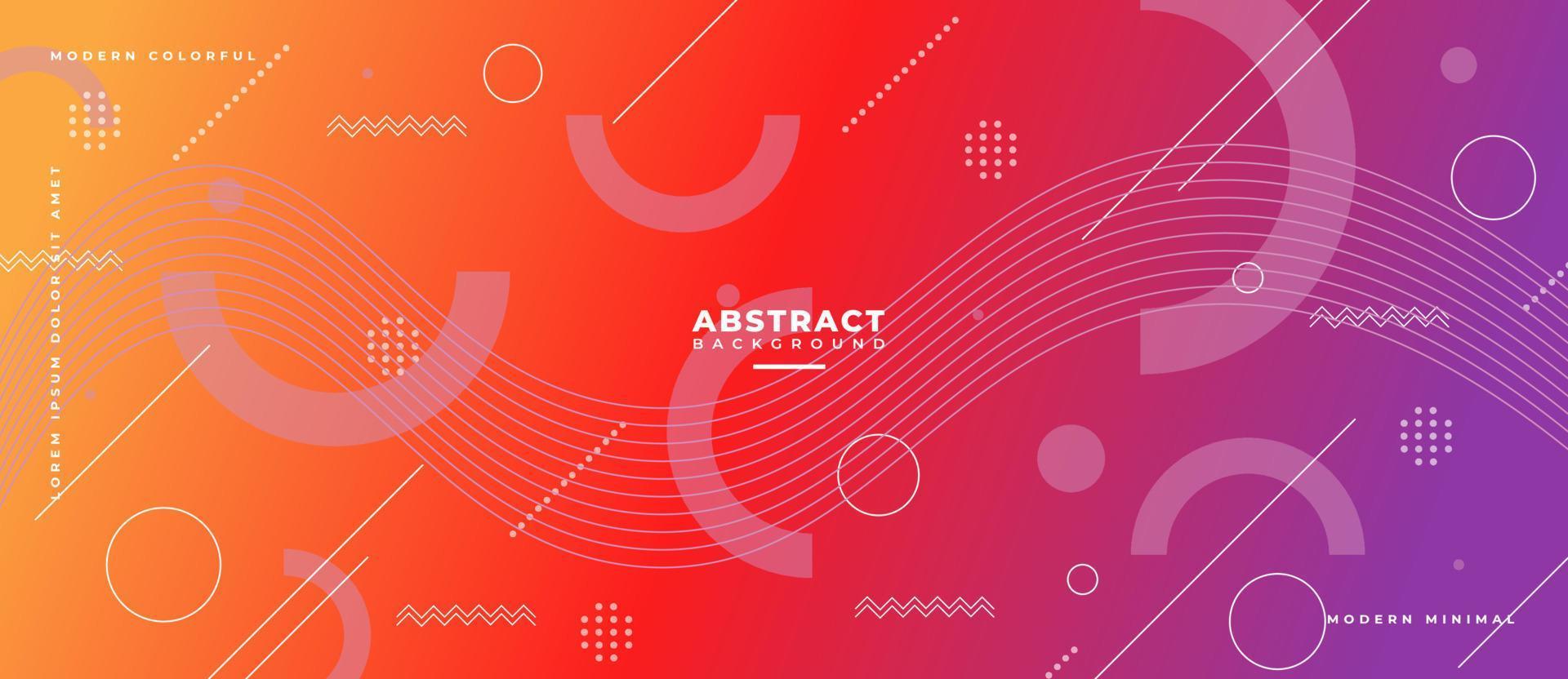 Geometric abstract background bright colors and dynamic circle shape, line, dot compositions. Vector illustrations.
