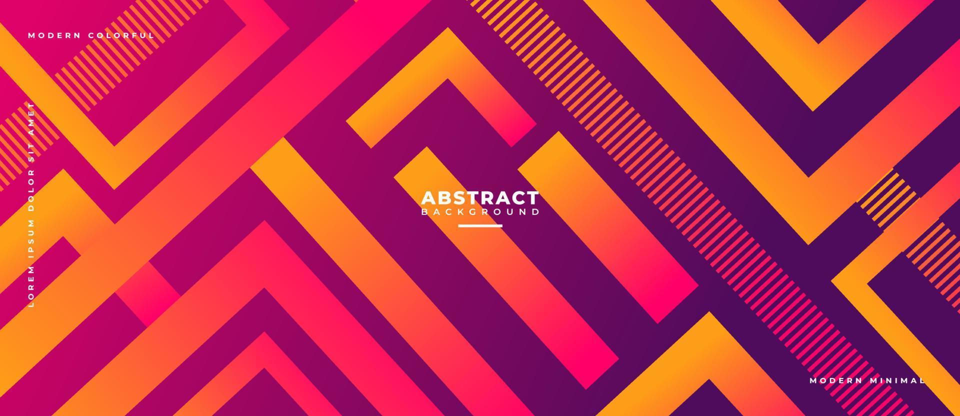 Colorful geometric gradient diagonal yellow, neon pink shape line, rectangle futuristic background. vector