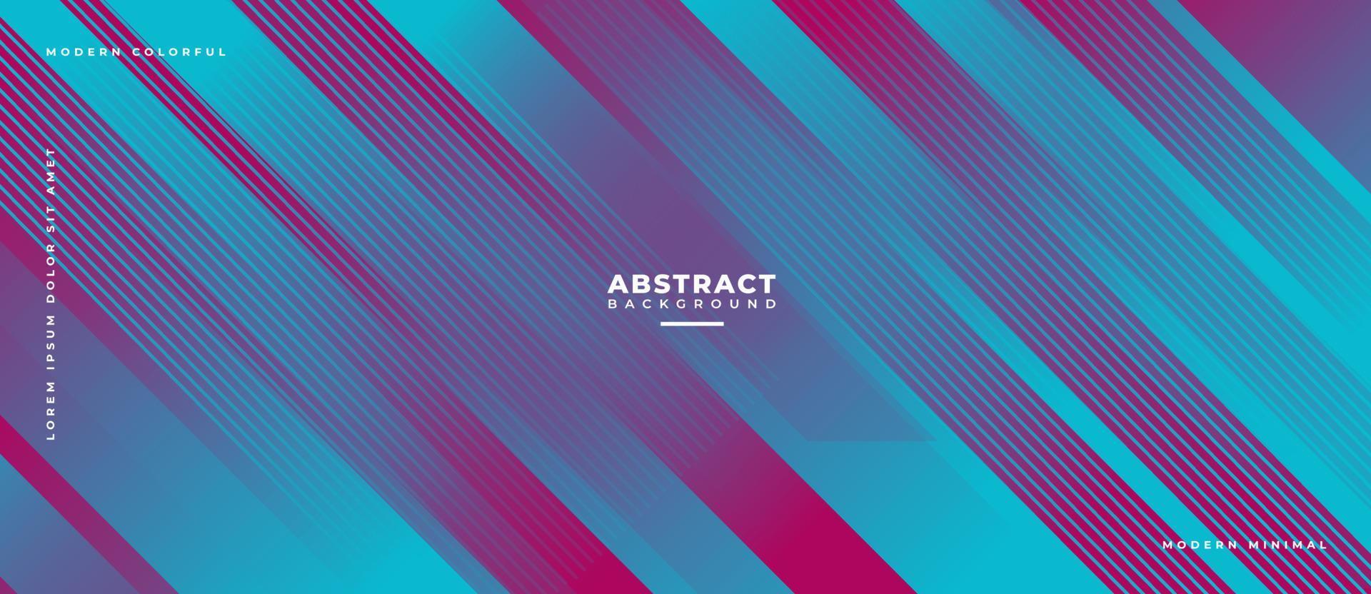 Colorful blue, neon stripes diagonal shape on dynamic gradient abstract background. vector