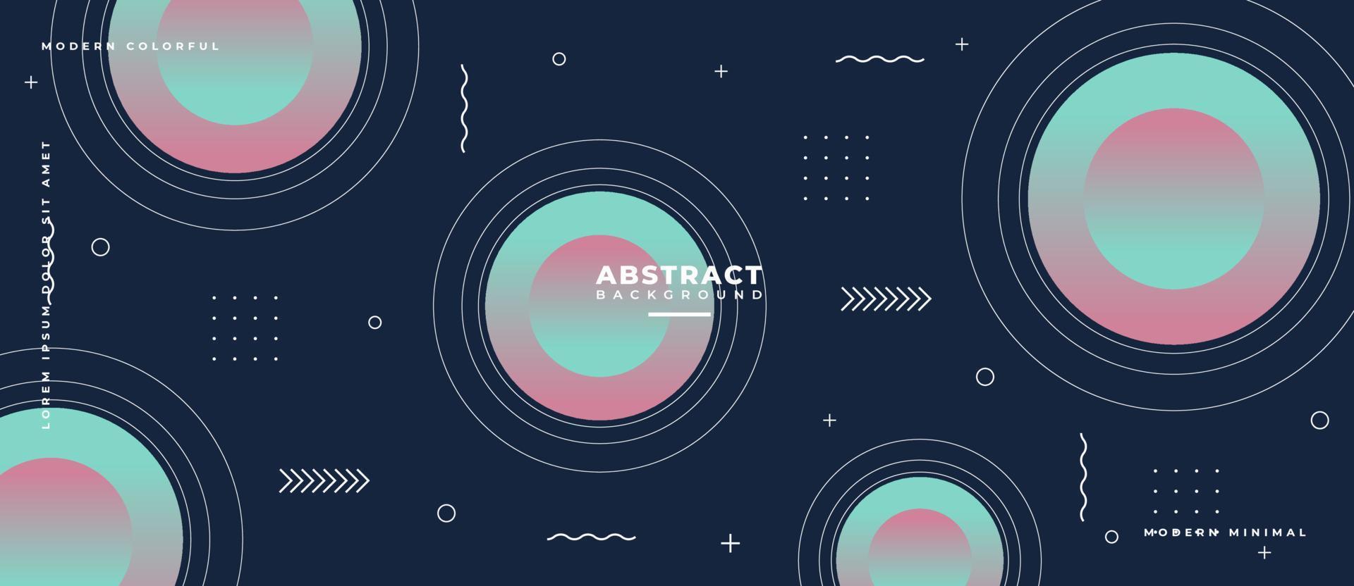Dynamic gradient circle fluid shape memphis style abstract background. vector