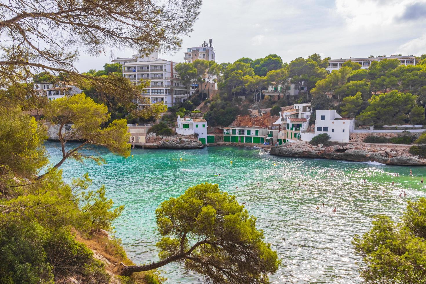 Beach, cliffs and bay Cala Santanyi, Mallorca Balearic Islands Spain. photo