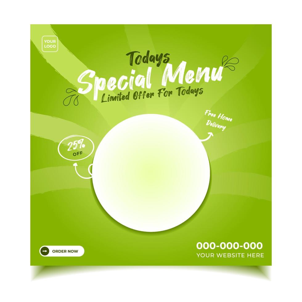 food menu social media templates. food flyer templates, promo, healthy food vector