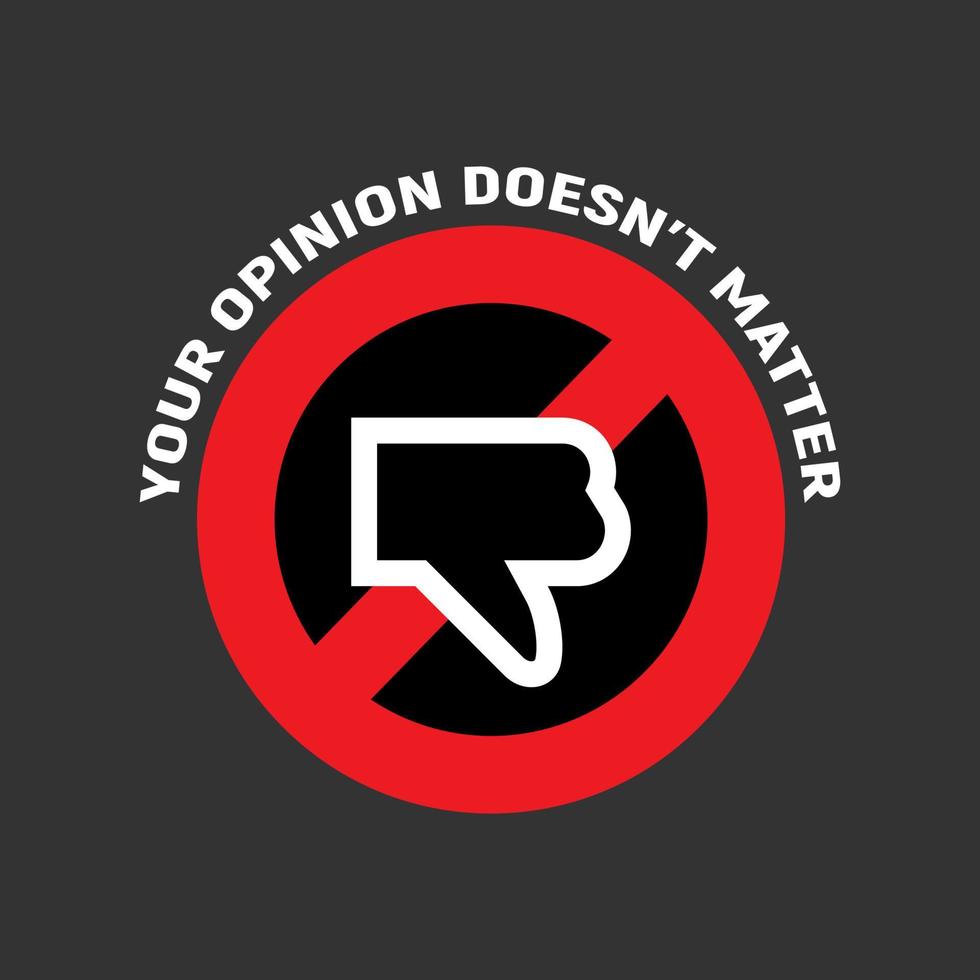dislike sign with slogan concept of cancellation of dislikes in social media and community users protest vector