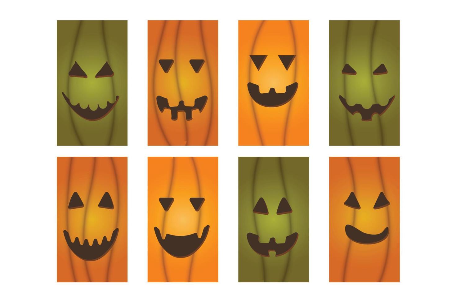 halloween cartoon pumpkin face social media post template vector