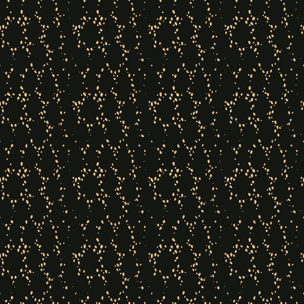 luxury gold dots on black abstract seamless pattern vector