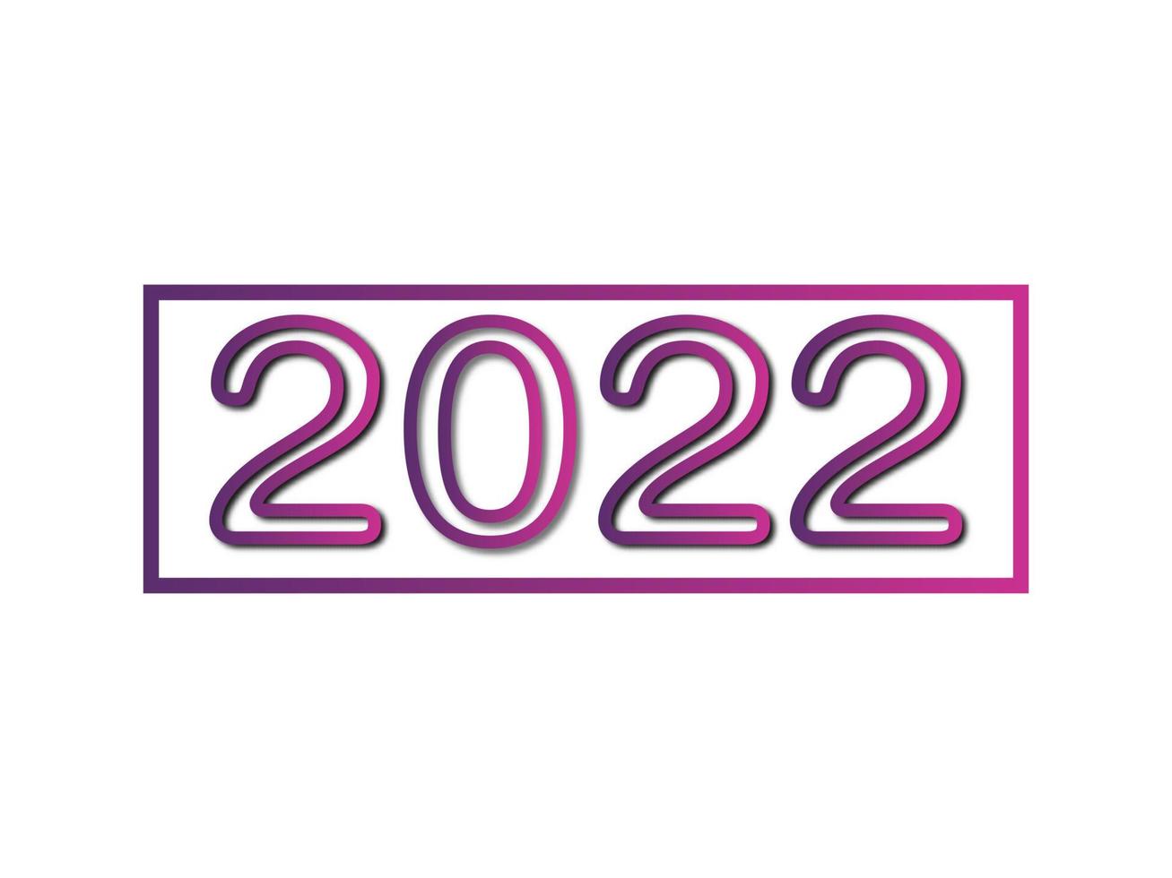 vector feliz año nuevo 2022. para plantilla de diseño de folleto, tarjeta, banner. aislado sobre fondo blanco.