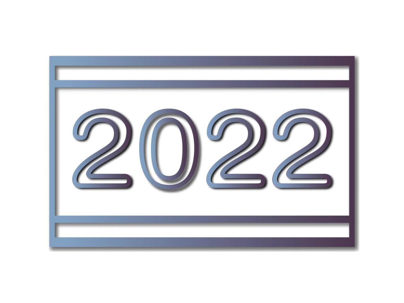 vector feliz año nuevo 2022. para plantilla de diseño de folleto, tarjeta, banner. aislado sobre fondo blanco.
