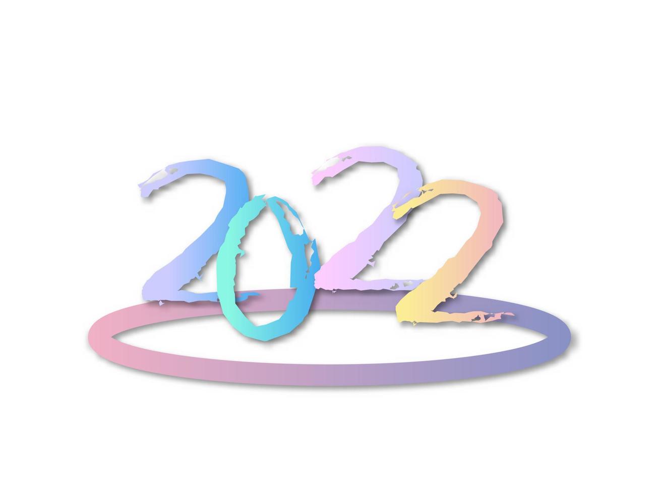 vector feliz año nuevo 2022. para plantilla de diseño de folleto, tarjeta, banner. aislado sobre fondo blanco.