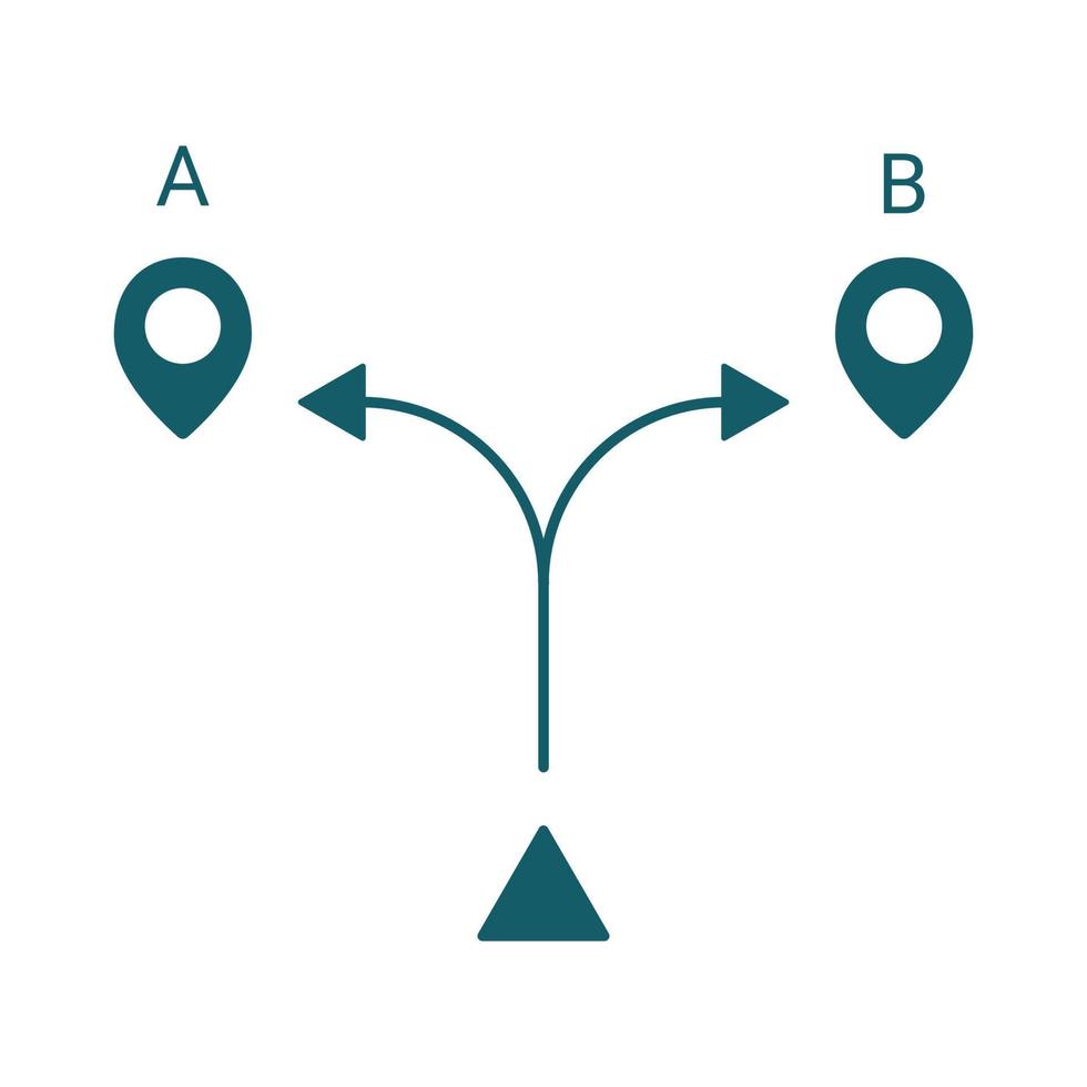 Different path, search decision better way. Choice and decision making. Different outcomes of events. Vector illustration