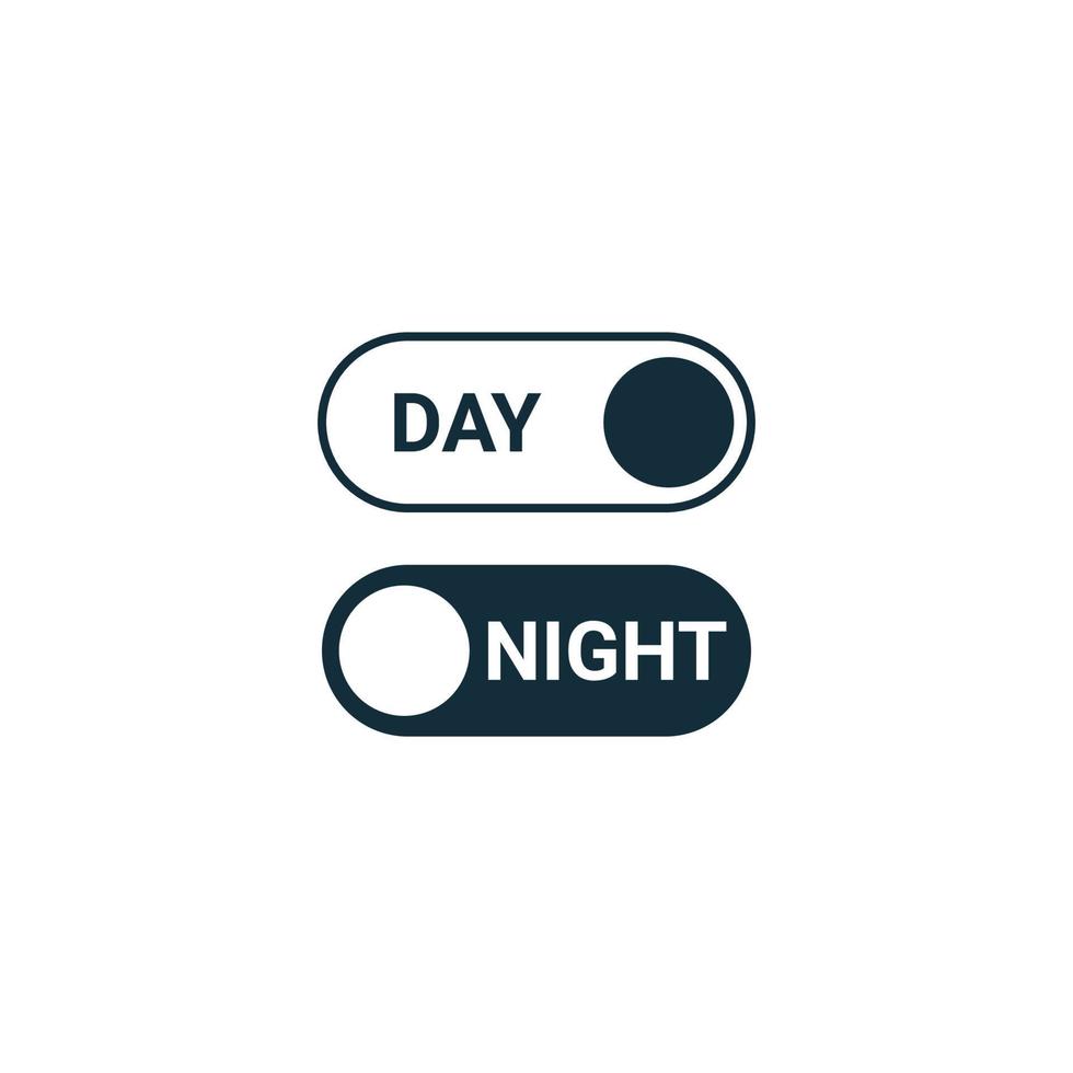 iconos de cambio de día a noche. diseño de interfaz de cambio de hora del día. boton interruptor. modo día y noche. ilustración vectorial vector