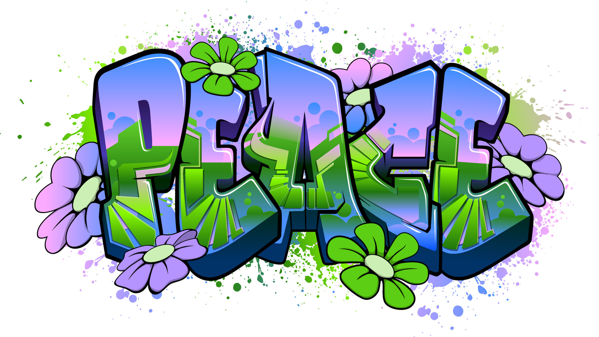 Peace in Graffiti Art 4684690 Vector Art at Vecteezy