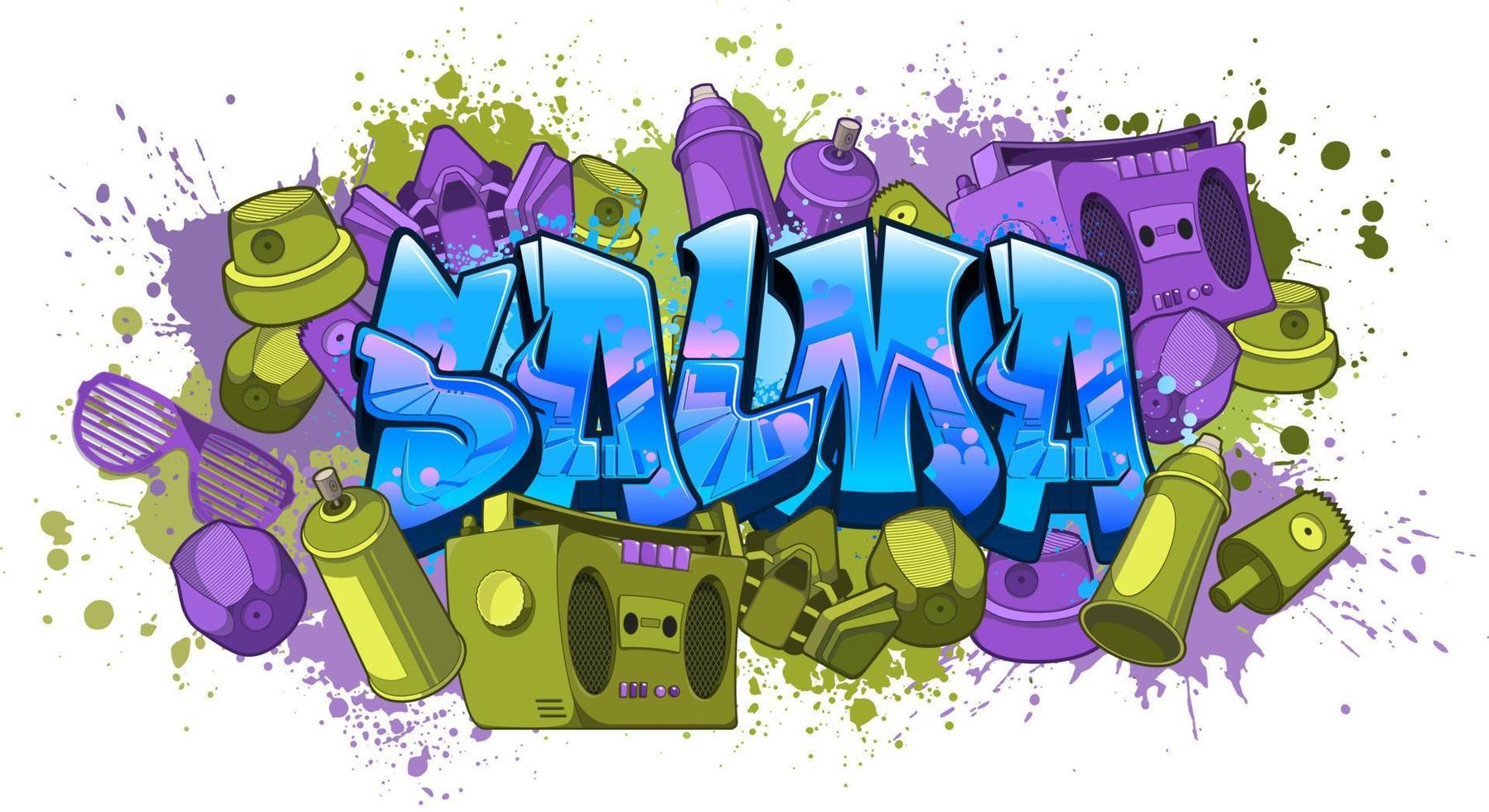 Graffiti styled Name Design - Salma 4684692 Vector Art at Vecteezy