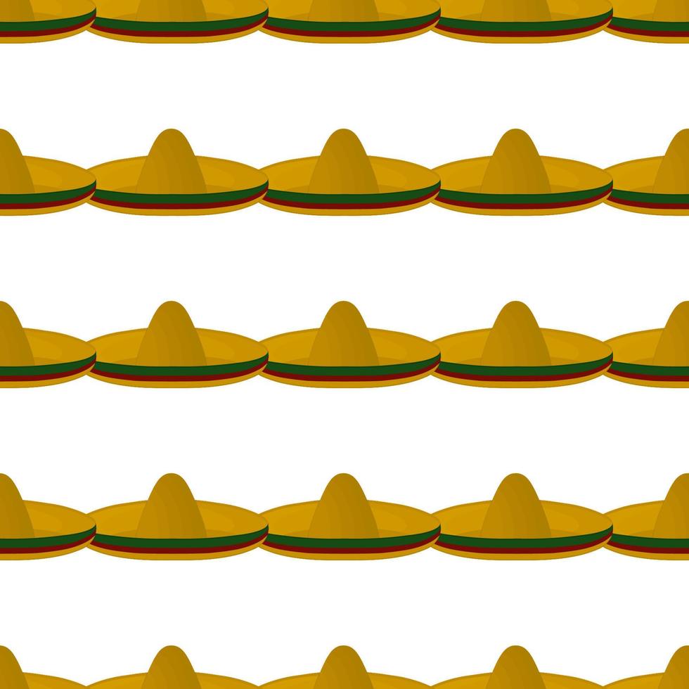 Ilustración en el patrón de tema sombreros mexicanos sombrero vector