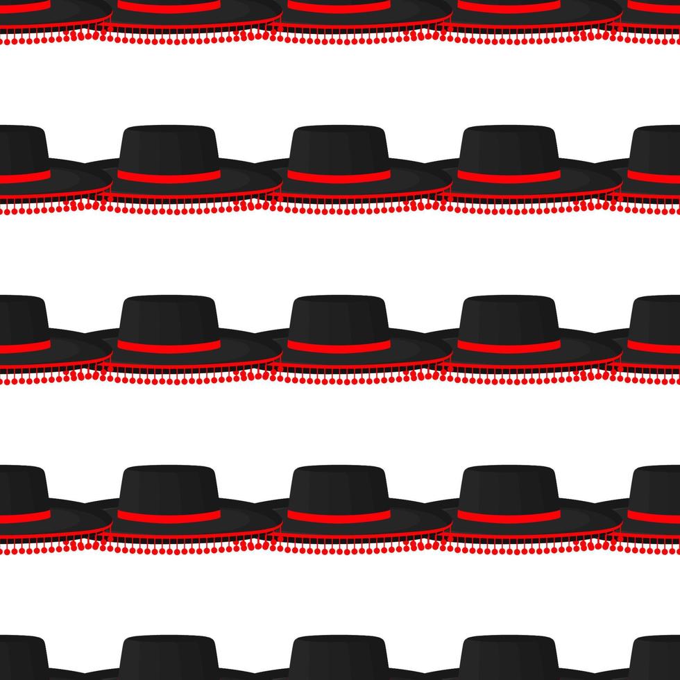 Illustration on theme pattern mexican hats sombrero vector