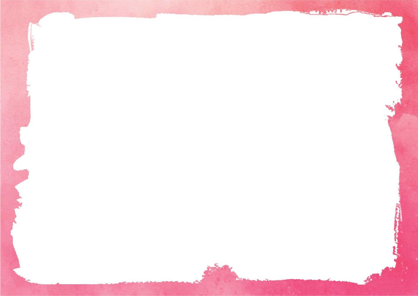 Isolated pink paint brushstrokes frame vector