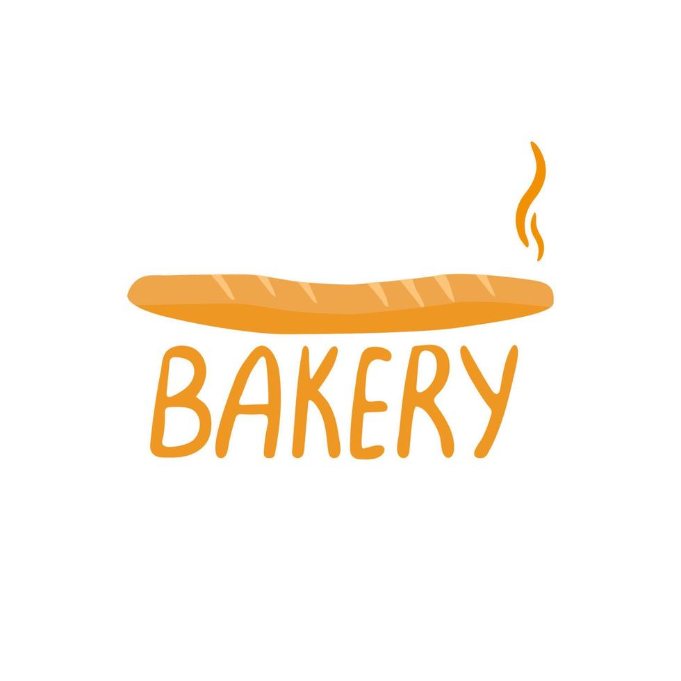 logotipo de panadería con baguette vector
