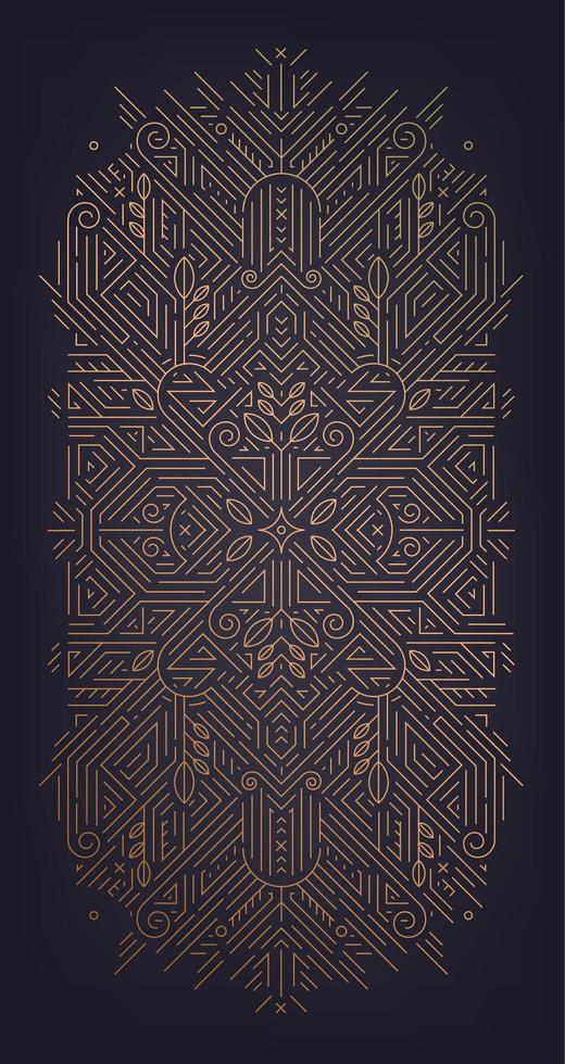 Vector abstract golden background with arabic motifs. Art deco wedding, party pattern, geometric ornament.
