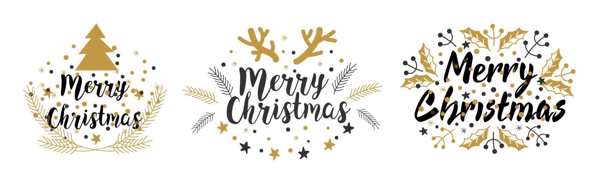 Merry Christmas calligraphy lettering text design vector