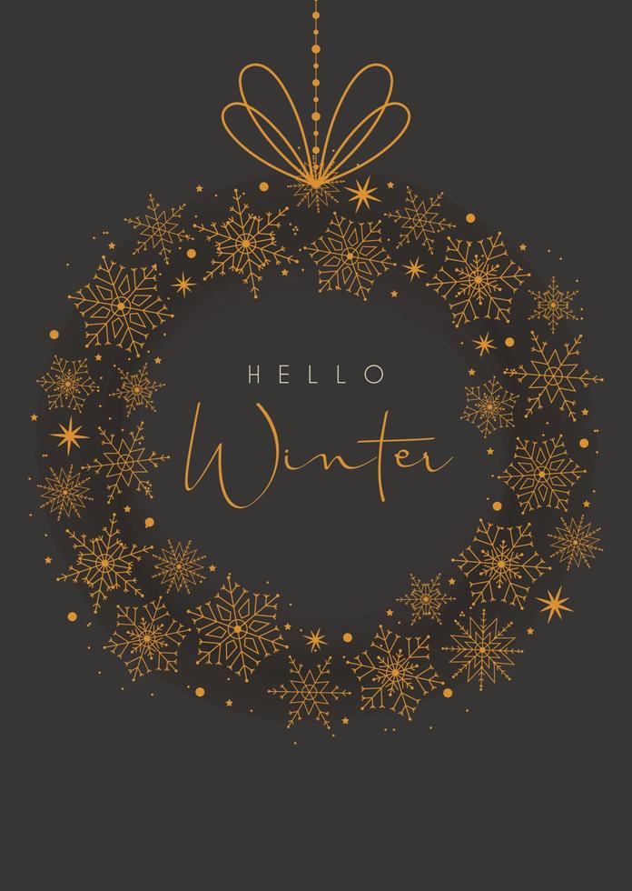 Hello winter card vector