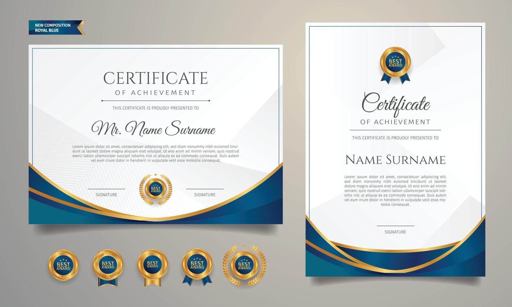 Diploma certificate border template vector
