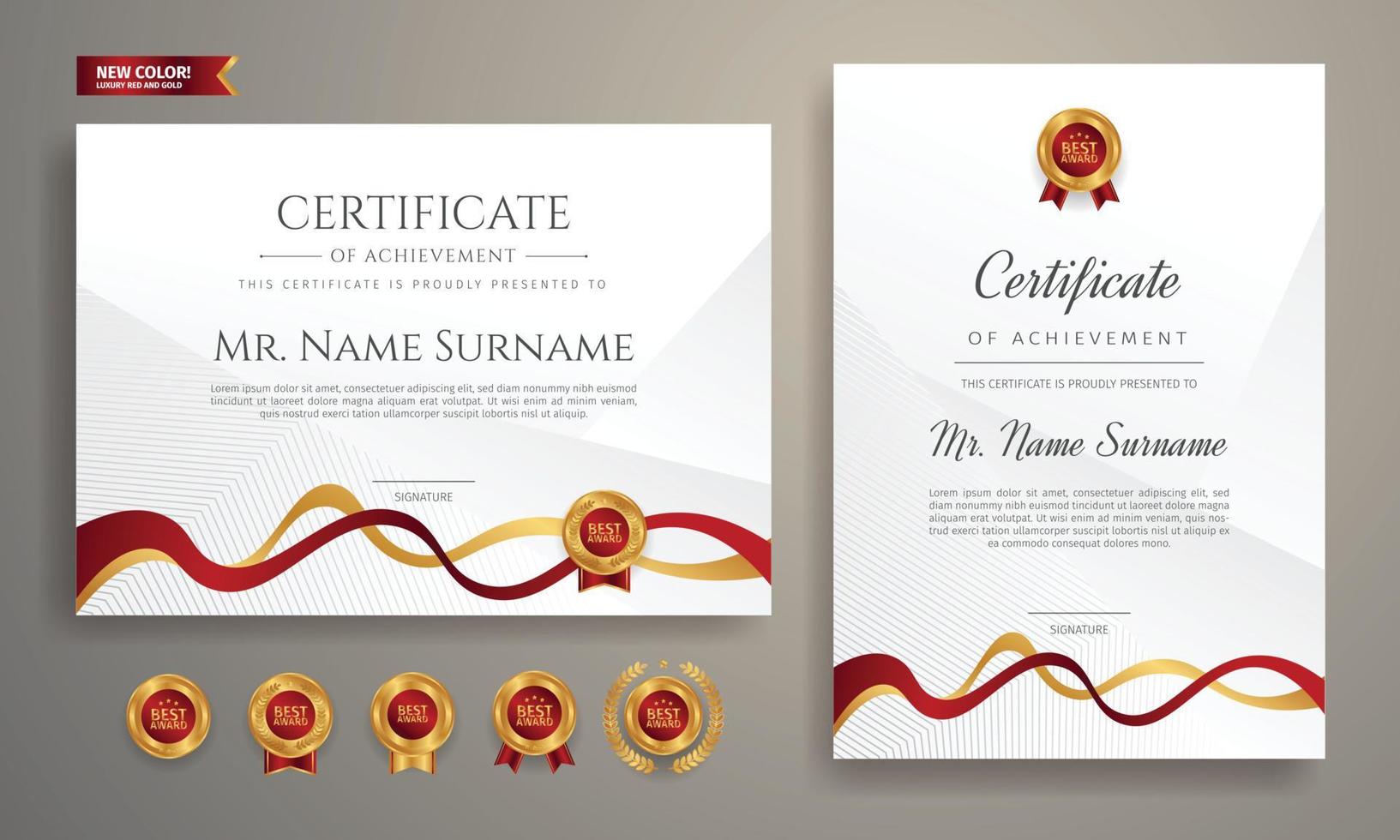 Certificate of achievement frame template vector