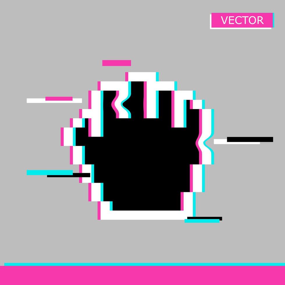 flecha blanca pixel cursor icono signo vector ilustración estilo plano diseño aislado sobre fondo blanco.