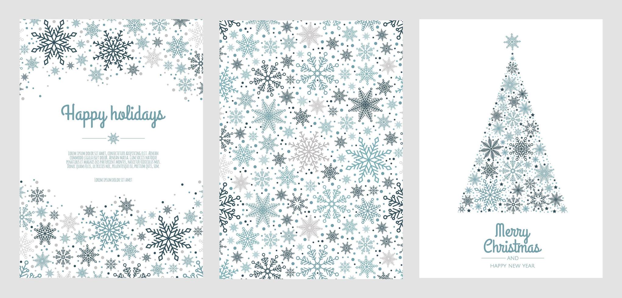 Merry Christmas template. Corporate Holiday cards and invitations. Floral frames and backgrounds design. vector