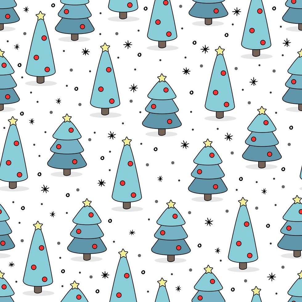 Seamless christmas tree pattern vector illustration. Can be used for Christmas design.