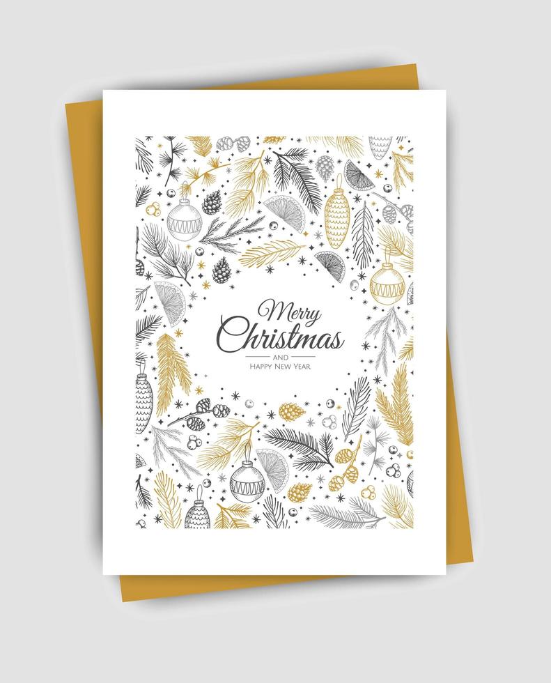 Merry Christmas template. Corporate Holiday cards and invitations. Floral frames and backgrounds design. vector