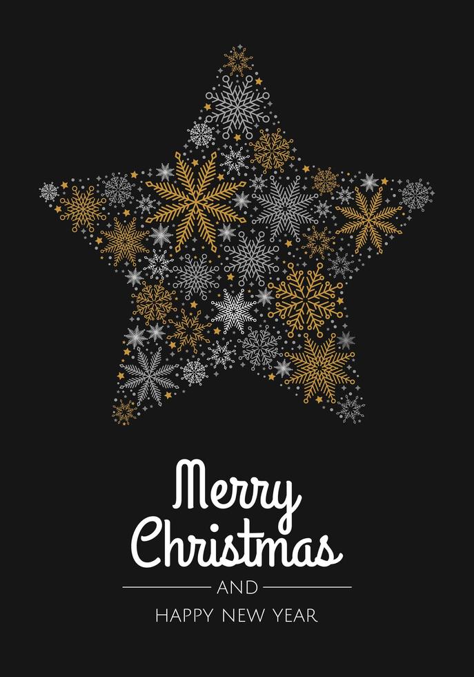Merry Christmas Abstract Card with snowflake. Xmas sale, holiday web banner. vector