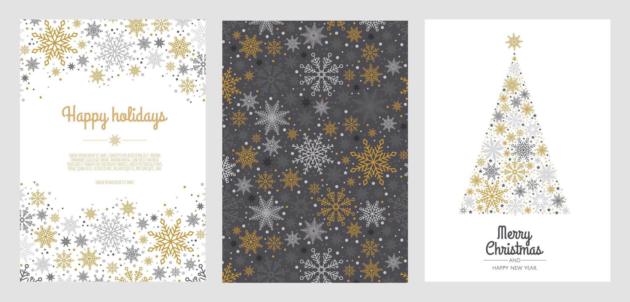 Merry Christmas template. Corporate Holiday cards and invitations. Floral frames and backgrounds design. vector