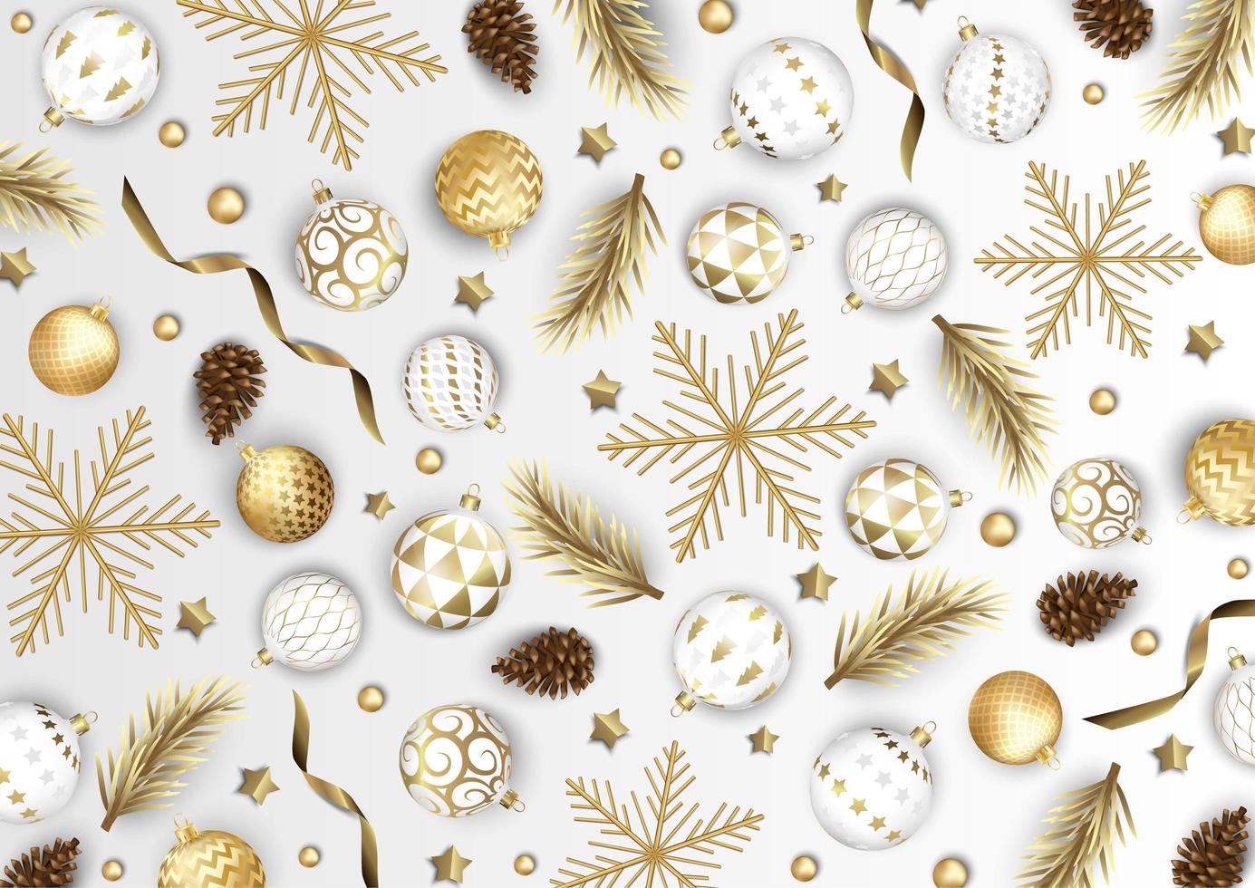 Merry Christmas and Happy New Year. Xmas Festive background with realistic 3d objects, blue and gold balls. vector