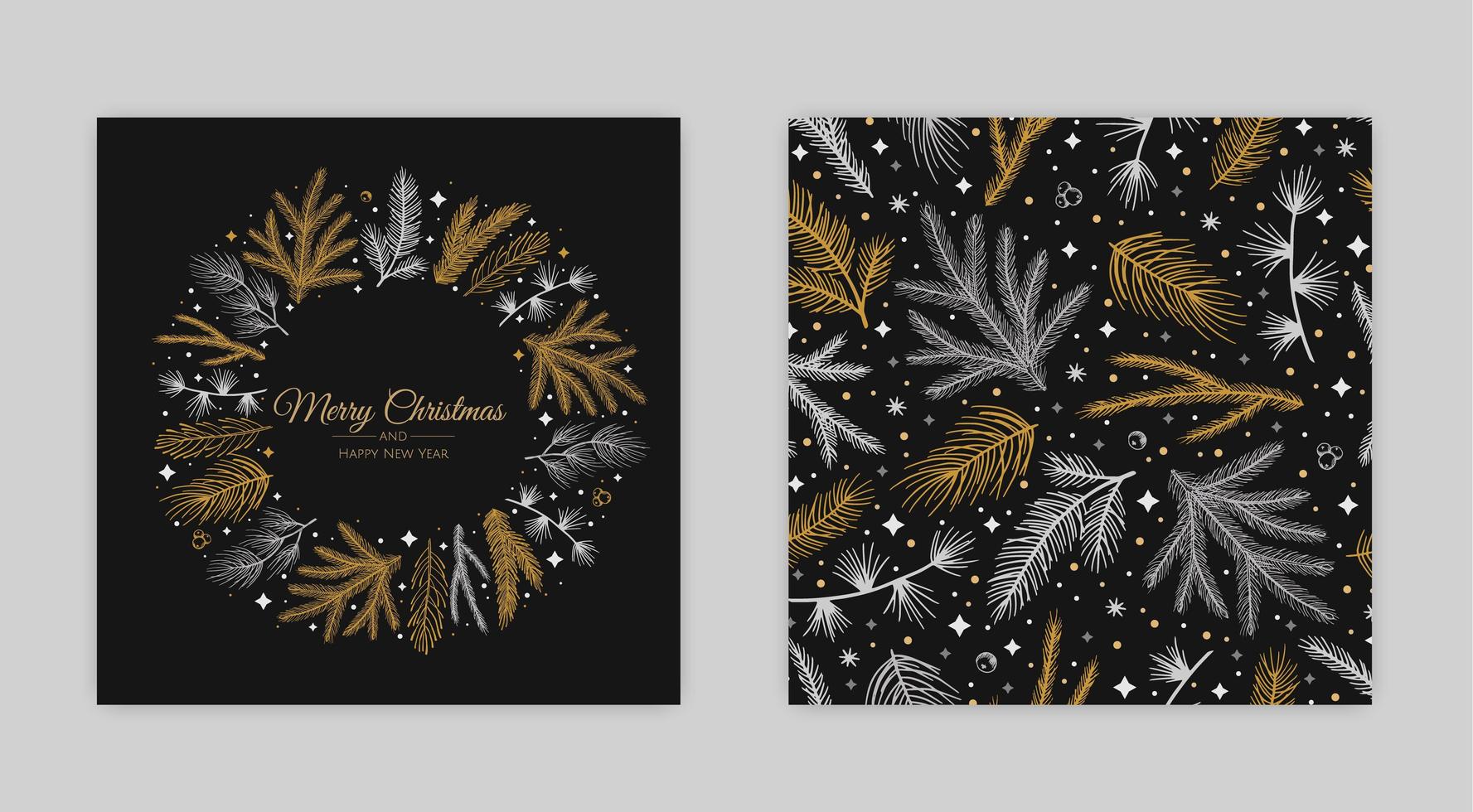 feliz navidad plantillas artísticas. tarjetas e invitaciones corporativas para fiestas. diseño de marcos y fondos florales. vector