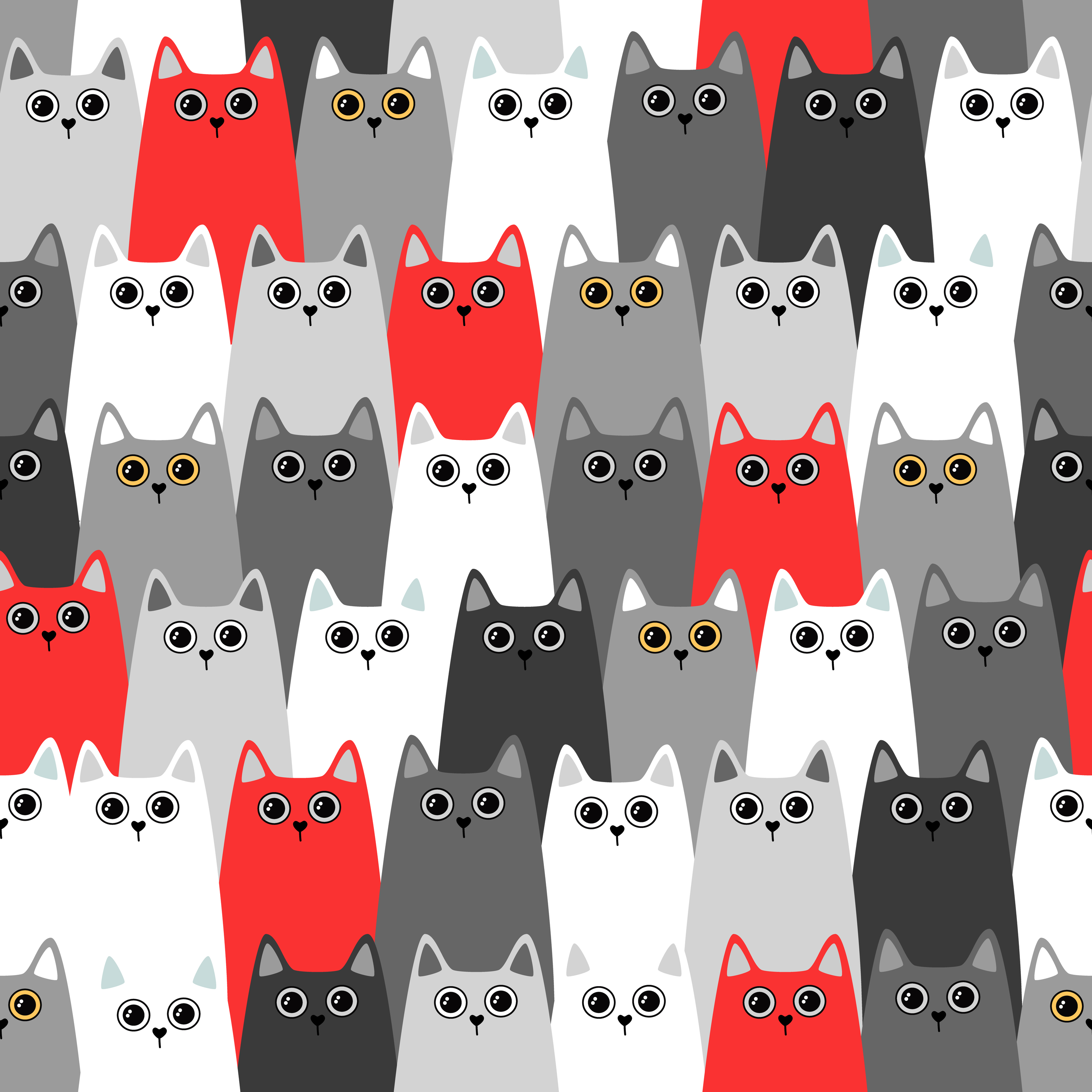 Seamless vector pattern with cute cats. Vector Illustration. 4686162 ...