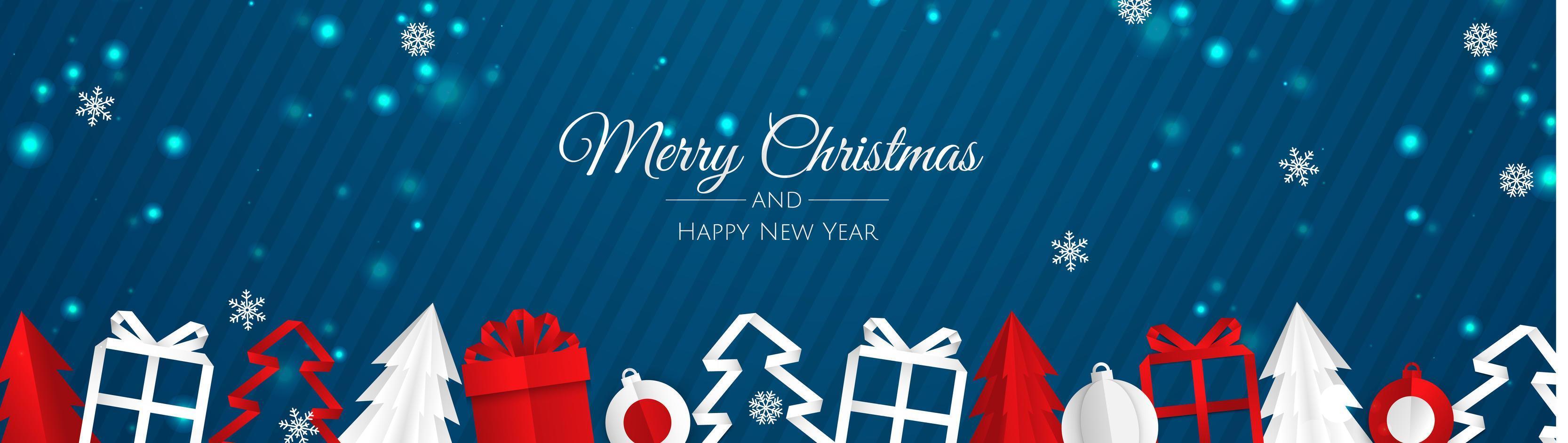 Christmas banner. Background Xmas objects viewed from above. BackgroundMerry Christmas and happy New Year vector