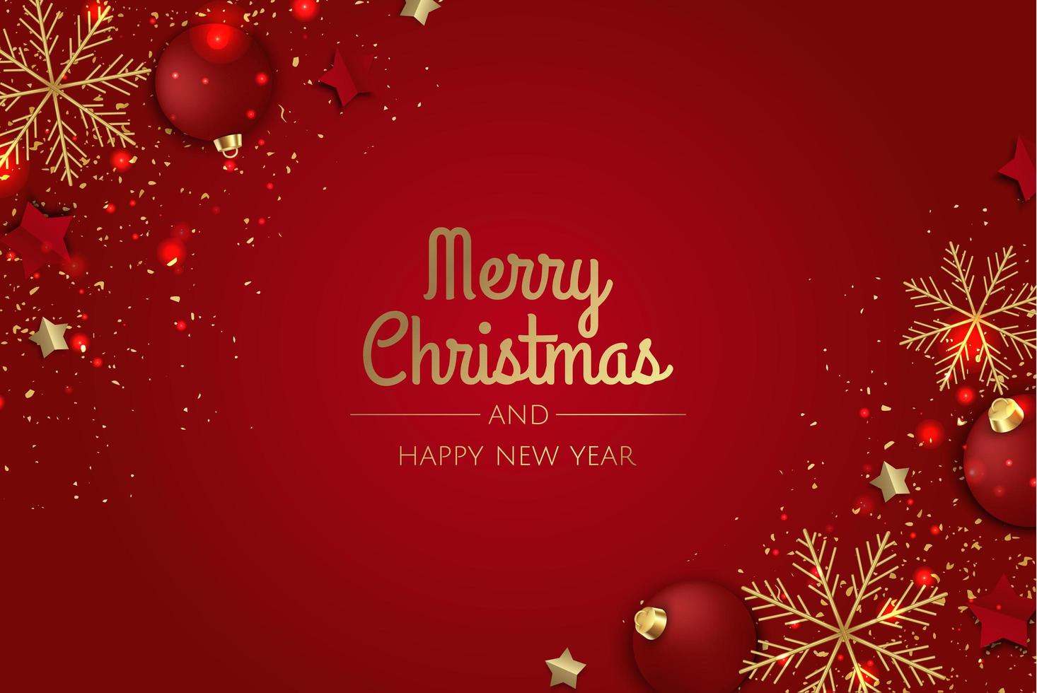 Merry Christmas and Happy New Year. Xmas Festive background with realistic 3d objects, white and gold balls. vector