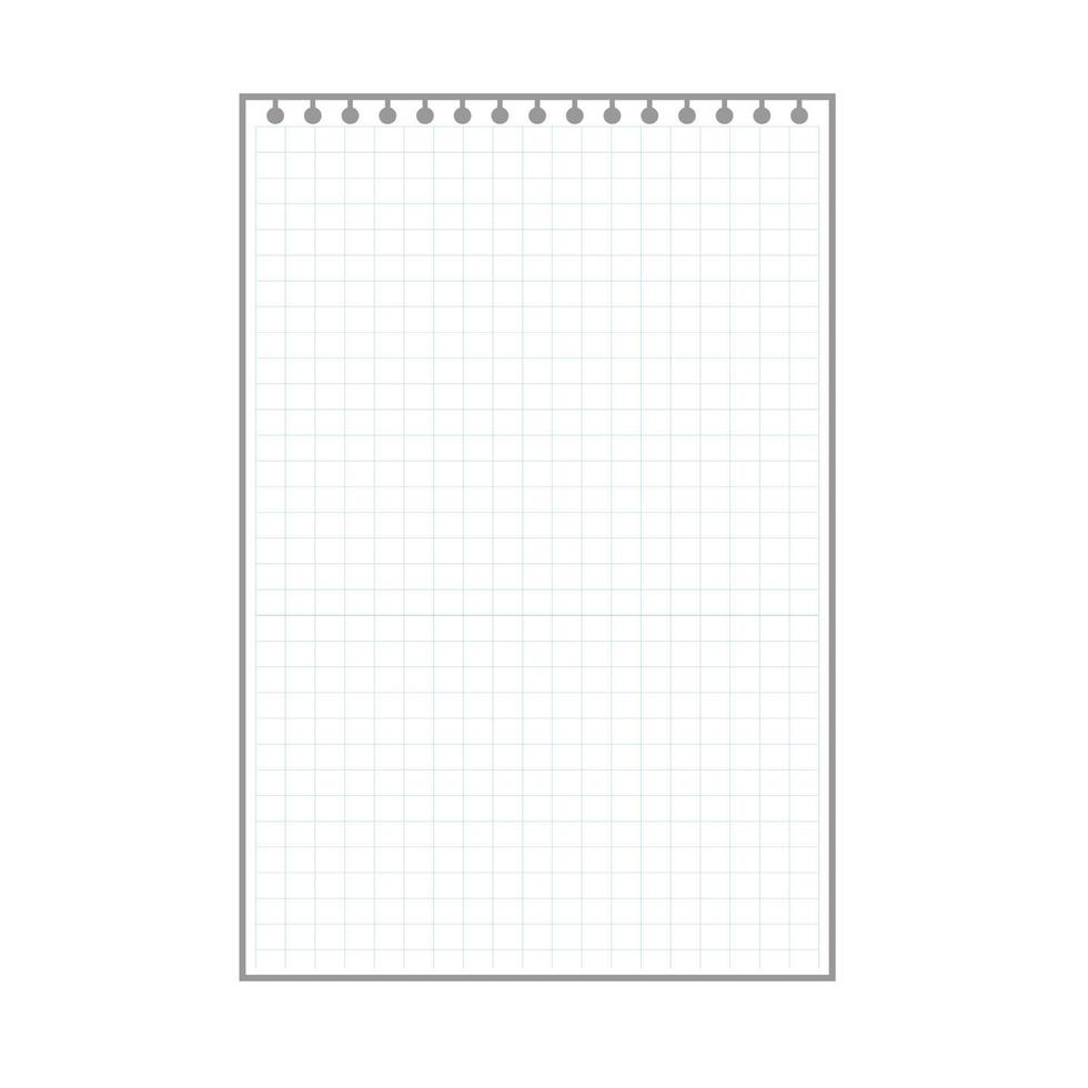 blank checkered plaid sheet, notepad page with ring holes vector