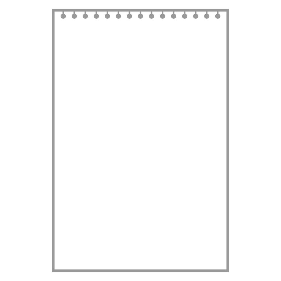 blank white notepad sheet for notes with ring holes vector