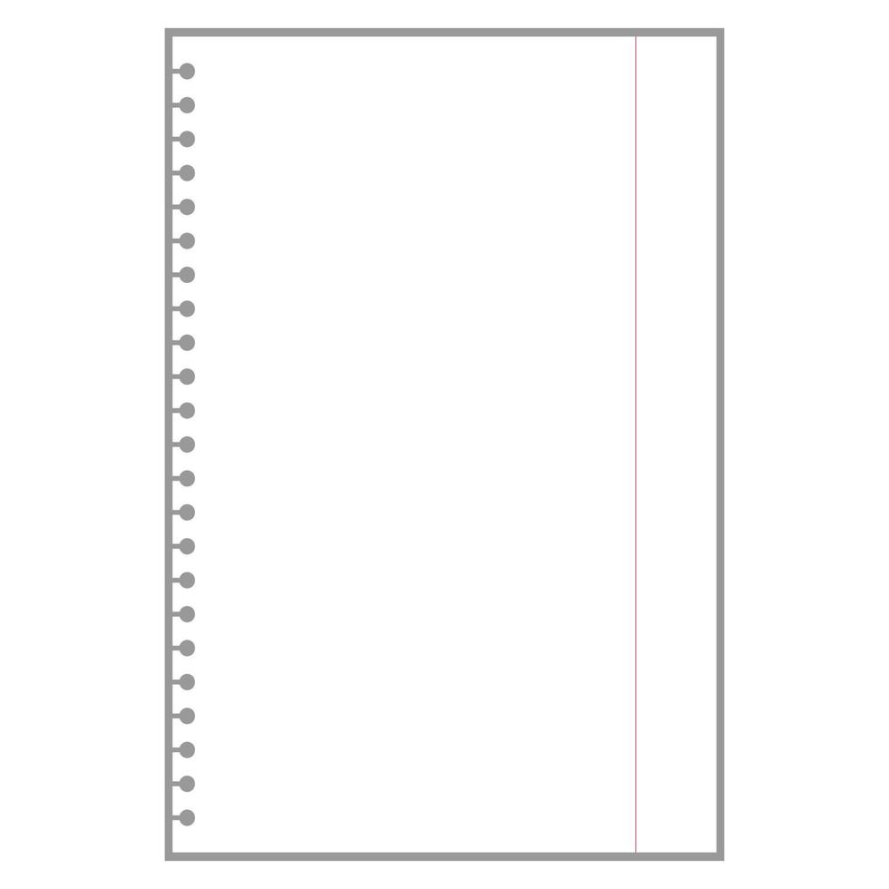 blank white notepad sheet for notes with ring holes vector