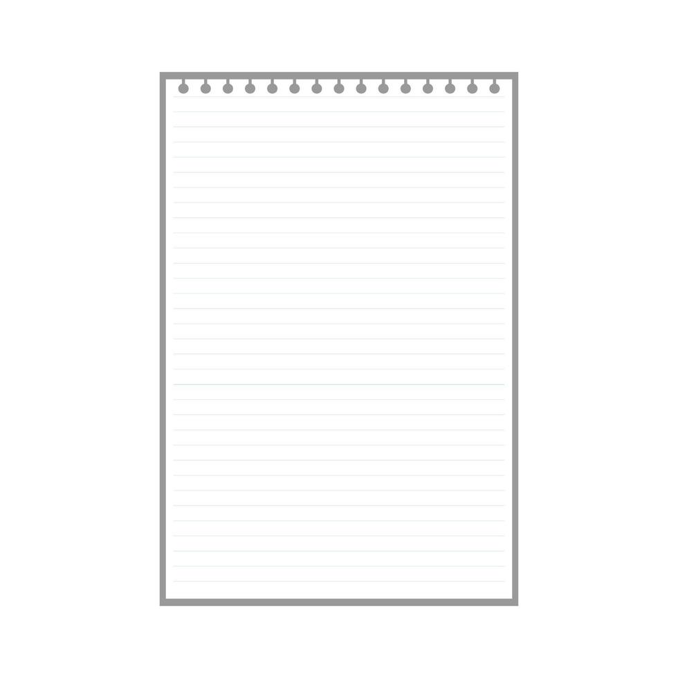 blank lined page sheet for notes with ring holes vector
