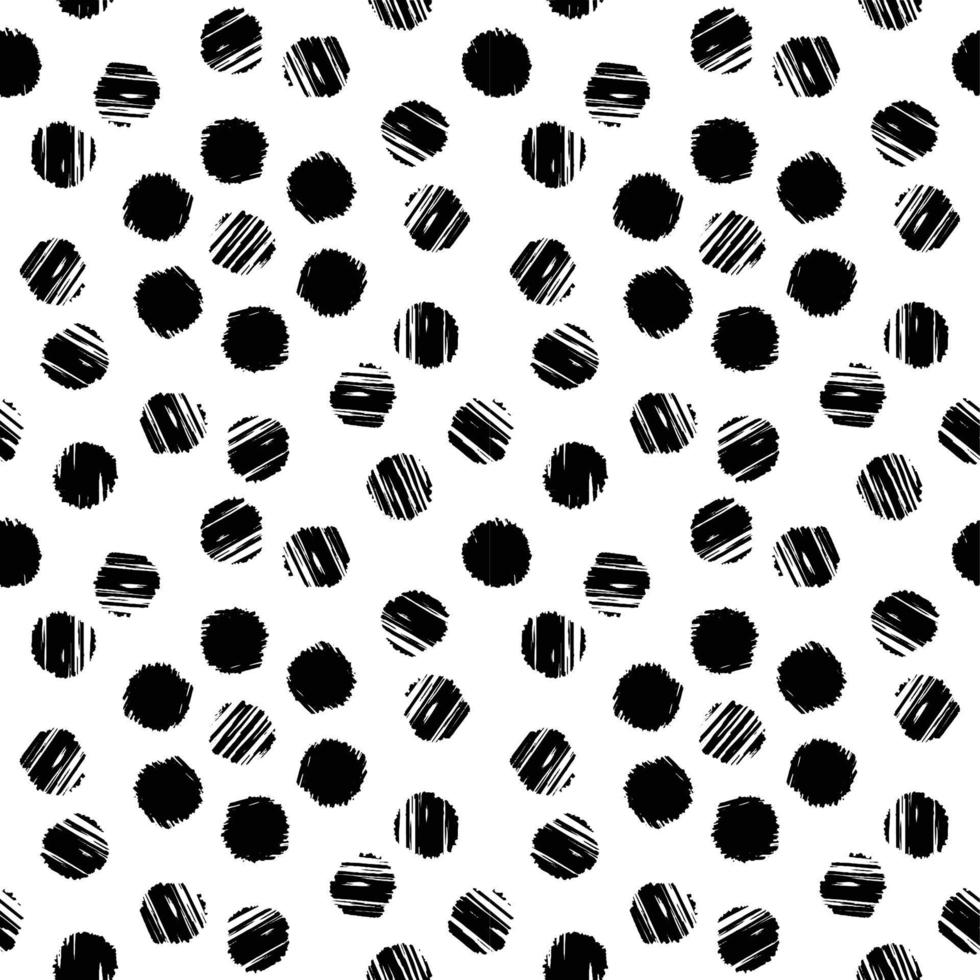 black and white hand drawn simple ink brush stroke seamless pattern. vector illustration for background, bed linen fabric, wrapping paper, scrapbooking